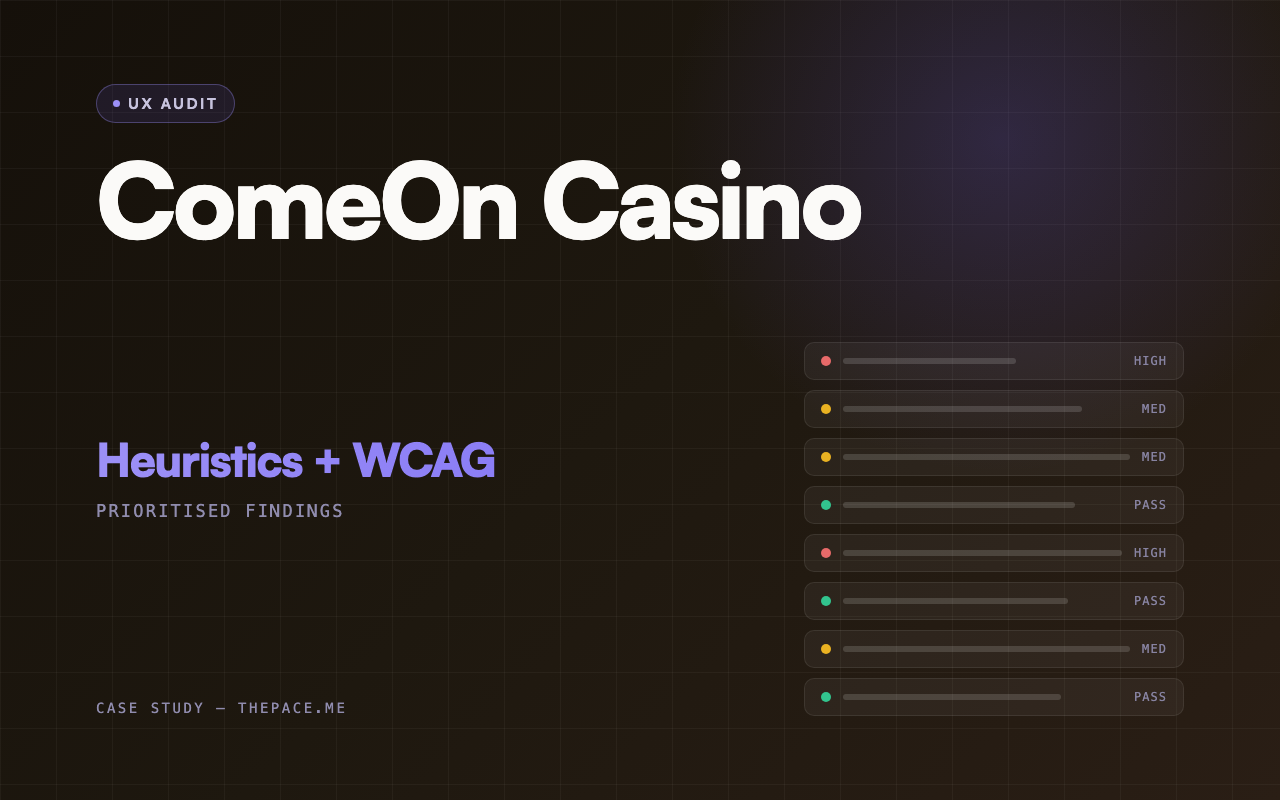 ComeOn Casino — interface preview