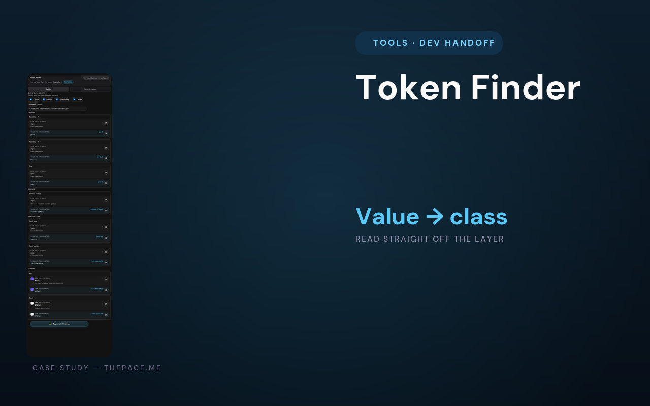 Token Finder — interface preview